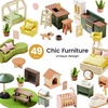 image:imageTiny Land Wooden Doll House Modern Family Dollhouse with Realistic Design 7 Rooms Dollhouse with 49 PCS Accessories Montessori Pretend Play Toddler Toy Ideal Gift for Kids Ages 3 GreenGreen