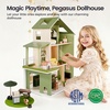 image:imageTiny Land Wooden Doll House Modern Family Dollhouse with Realistic Design 7 Rooms Dollhouse with 49 PCS Accessories Montessori Pretend Play Toddler Toy Ideal Gift for Kids Ages 3 GreenGreen