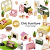 image:imageTiny Land Wooden Doll House Modern Family Dollhouse with Realistic Design 7 Rooms Dollhouse with 49 PCS Accessories Montessori Pretend Play Toddler Toy Ideal Gift for Kids Ages 3 GreenPink