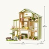 image:imageTiny Land Wooden Doll House Modern Family Dollhouse with Realistic Design 7 Rooms Dollhouse with 49 PCS Accessories Montessori Pretend Play Toddler Toy Ideal Gift for Kids Ages 3 GreenGreen