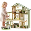 image:imageTiny Land Wooden Doll House Modern Family Dollhouse with Realistic Design 7 Rooms Dollhouse with 49 PCS Accessories Montessori Pretend Play Toddler Toy Ideal Gift for Kids Ages 3 GreenGreen