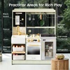 image:imageTiny Land BistroSwitch Play Kitchen 2in1 Wooden Bistro amp Home Kitchen Playset with Magnetic Chalkboard Fridge Storage Oven Stove Sink amp Cookware Toy Kitchen Set for Kids Ages 38 Gift GreenGreen