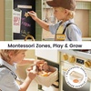 image:imageTiny Land BistroSwitch Play Kitchen 2in1 Wooden Bistro amp Home Kitchen Playset with Magnetic Chalkboard Fridge Storage Oven Stove Sink amp Cookware Toy Kitchen Set for Kids Ages 38 Gift GreenGreen