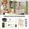 image:imageTiny Land BistroSwitch Play Kitchen 2in1 Wooden Bistro amp Home Kitchen Playset with Magnetic Chalkboard Fridge Storage Oven Stove Sink amp Cookware Toy Kitchen Set for Kids Ages 38 Gift GreenGreen