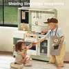 image:imageTiny Land BistroSwitch Play Kitchen 2in1 Wooden Bistro amp Home Kitchen Playset with Magnetic Chalkboard Fridge Storage Oven Stove Sink amp Cookware Toy Kitchen Set for Kids Ages 38 Gift GreenGreen