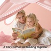 image:imageTiny Land Twin Bed Tent for Kids Breathable Bed Canopy Tent for Girls amp Boys Neutral Cream Play Tent Easy Setup Washable Sleep Space Cozy Dream Playhouse Gift 77 x 40 x 46Pink