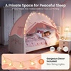 image:imageTiny Land Twin Bed Tent for Kids Breathable Bed Canopy Tent for Girls amp Boys Neutral Cream Play Tent Easy Setup Washable Sleep Space Cozy Dream Playhouse Gift 77 x 40 x 46Pink