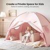 image:imageTiny Land Twin Bed Tent for Kids Breathable Bed Canopy Tent for Girls amp Boys Neutral Cream Play Tent Easy Setup Washable Sleep Space Cozy Dream Playhouse Gift 77 x 40 x 46Pink