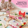 image:imageTiny Land Wooden Train Set for Girls 38PCS Unicorn Princess Train Set with Castle Bridge amp Royal Accessories Pink Fantasy Train Track Set Gift for Toddlers Girl Toys Ages 3