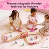 image:imageTiny Land Wooden Train Set for Girls 38PCS Unicorn Princess Train Set with Castle Bridge amp Royal Accessories Pink Fantasy Train Track Set Gift for Toddlers Girl Toys Ages 3