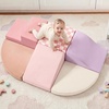 image:imageTiny Land Soft Foam Climbing Blocks for Toddlers 6Piece Baby Foam Climbing Blocks Indoor Playground Climbing Toys Ideal Gift for Kids Activity Crawling and Sliding Foam Play Set Pink PastelPink Pastel