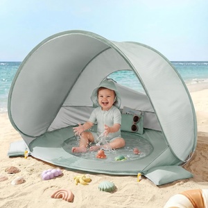 image:imageTiny Land Baby Beach Tent with Pool amp UV Protection Sunset Blush  Large 47 x 31 x 35 Popup Baby Tent with 3 Sand Pockets Easy Folding and Portable Carry Bag for Beach TripsPastel Aqua