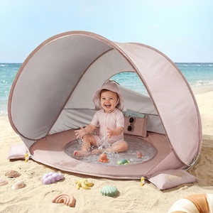 image:imageTiny Land Baby Beach Tent with Pool amp UV Protection Sunset Blush  Large 47 x 31 x 35 Popup Baby Tent with 3 Sand Pockets Easy Folding and Portable Carry Bag for Beach TripsSunset Blush