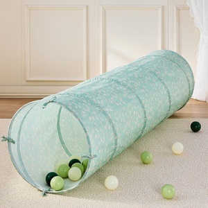 image:imageTiny Land Kids Play Tunnel Tent for Toddlers 69 x 18 Foldable Crawl Toys for Baby Indoor amp Outdoor Pop Up Dog Tunnel with Breathable Mesh BlueGreen