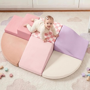 image:imageTiny Land Soft Foam Climbing Blocks for Toddlers 6Piece Baby Foam Climbing Blocks Indoor Playground Climbing Toys Ideal Gift for Kids Activity Crawling and Sliding Foam Play Set Pink PastelPink Pastel