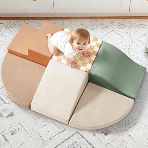 image:imageTiny Land Soft Foam Climbing Blocks for Toddlers 6Piece Baby Foam Climbing Blocks Indoor Playground Climbing Toys Ideal Gift for Kids Activity Crawling and Sliding Foam Play Set Pink PastelVintage
