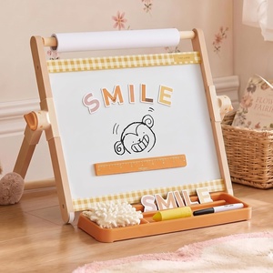 image:imageTiny Land Tabletop Kids Art Easel 5Level Magnetic Drawing BoardOatmeal